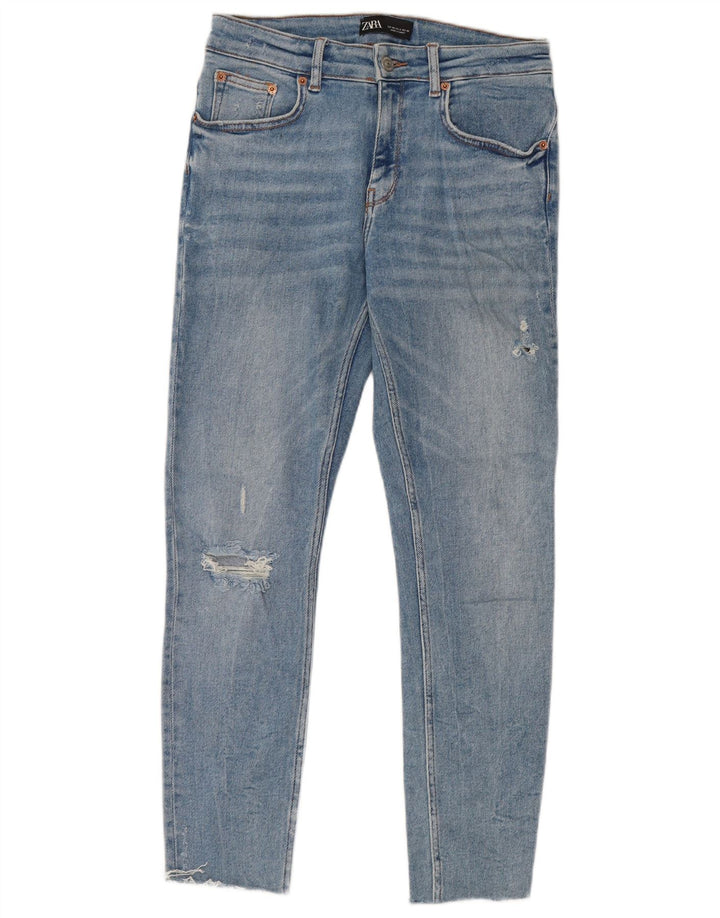 Женские укороченные джинсы скинни ZARA EU 40 Medium W30 L26 Синий хлопок