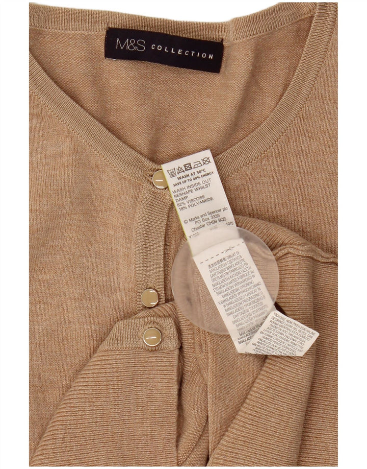Женский кардиган Marks & Spencer UK 12, средний бежевый, вискоза