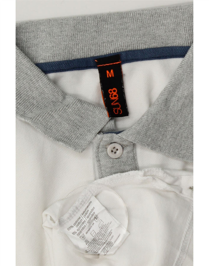 Рубашка-поло Sun68 для мальчиков в стиле регби, 13–14 лет, средний размер, белый хлопок, хлопок