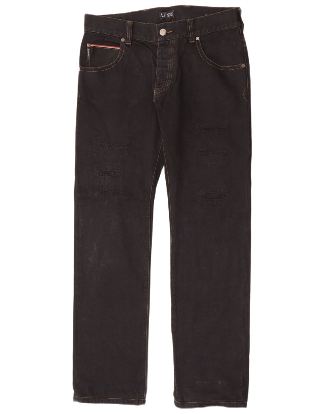 Мужские прямые джинсы Armani W34 L34, черный хлопок