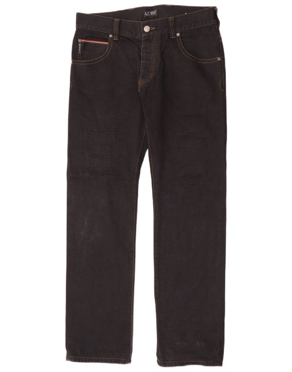Мужские прямые джинсы Armani W34 L34, черный хлопок