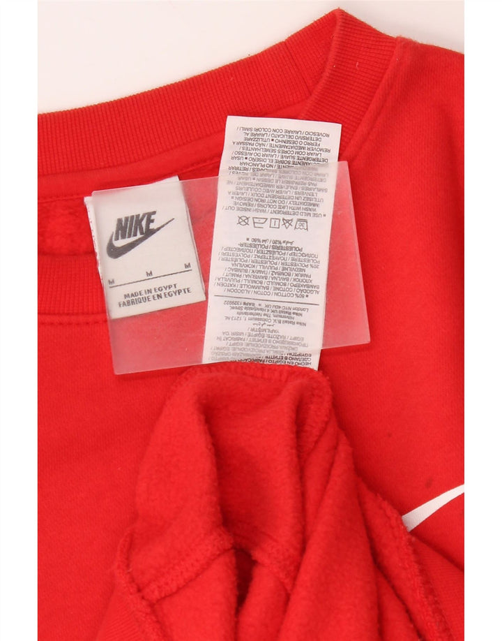 Мужской свитшот с рисунком Nike, хлопковый джемпер среднего красного цвета