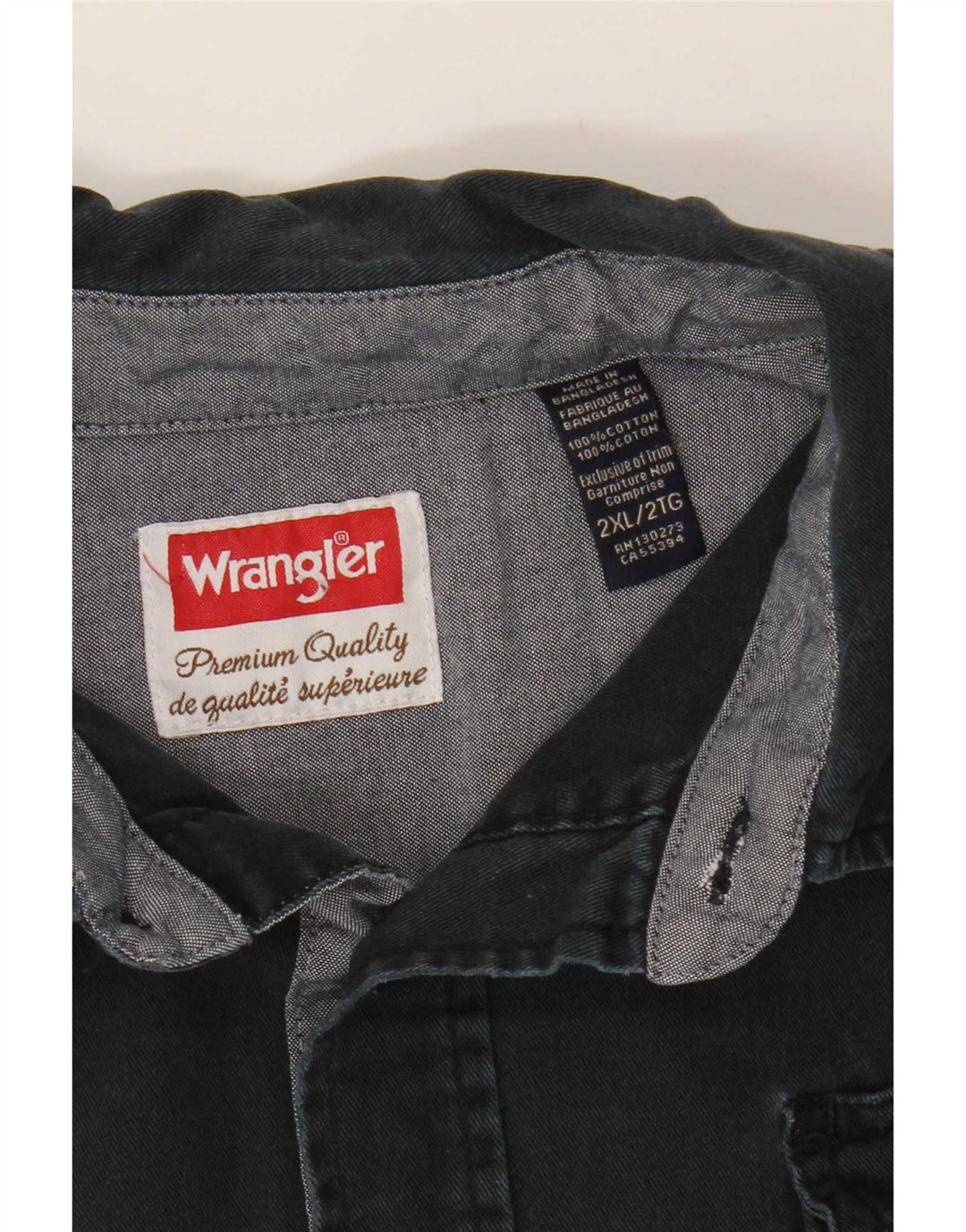 Мужская рубашка Wrangler 2XL темно-синяя, хлопок