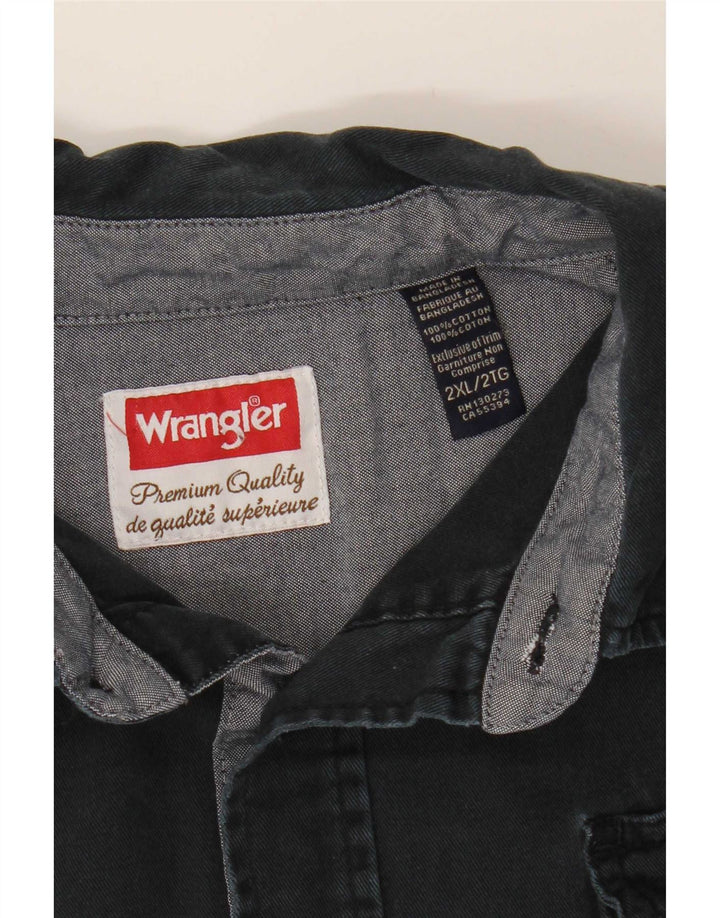 Мужская рубашка Wrangler 2XL темно-синяя, хлопок