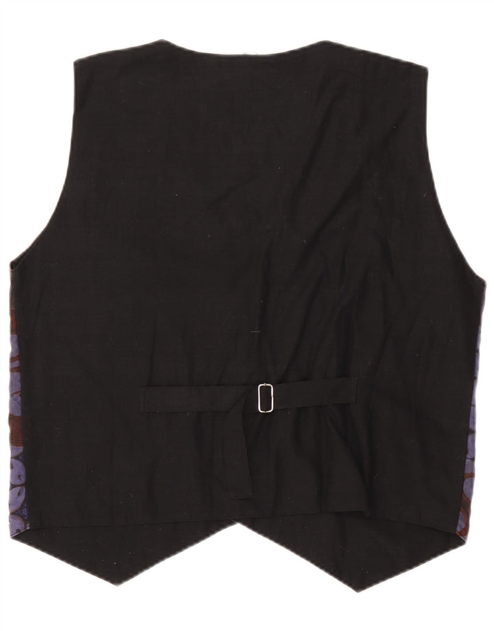 Винтажный мужской жилет среднего размера из лоскутного хлопка фиолетового цвета