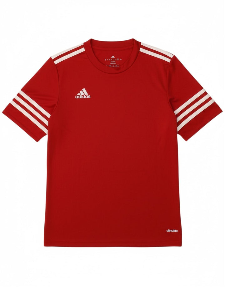 ADIDAS Boys Climalite T-Shirt Top 11-12 Years Large  Red Polyester