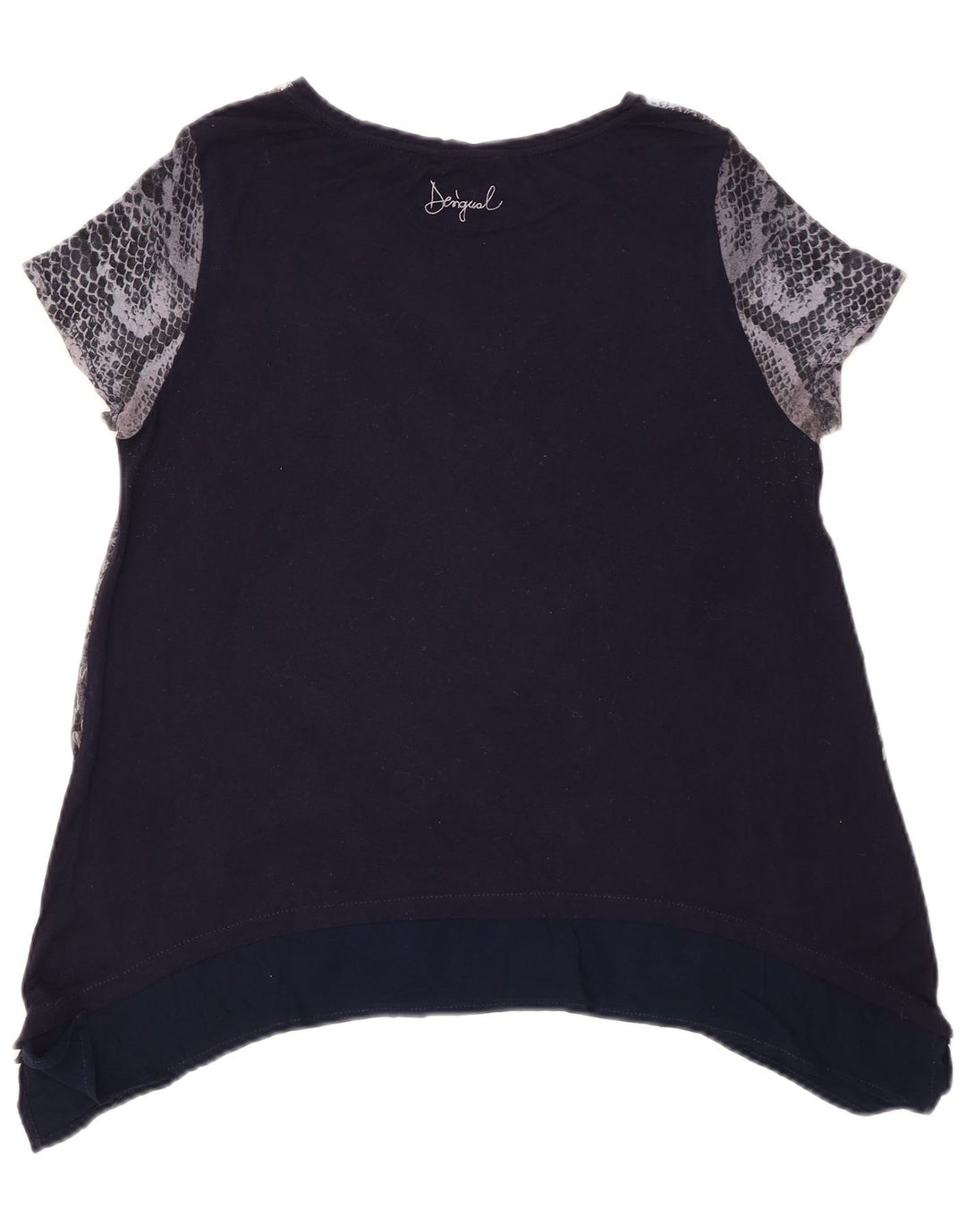 Женская туника с рисунком Desigual UK 14, средний темно-синий с цветочным принтом