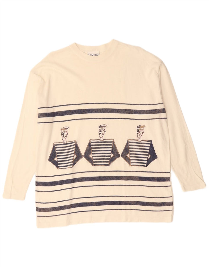 Мужской топ с рисунком Sevres с длинным рукавом XL в белую полоску