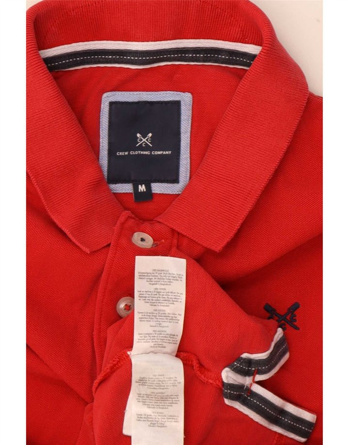 Crew Clothing Мужская рубашка поло среднего красного цвета из хлопка