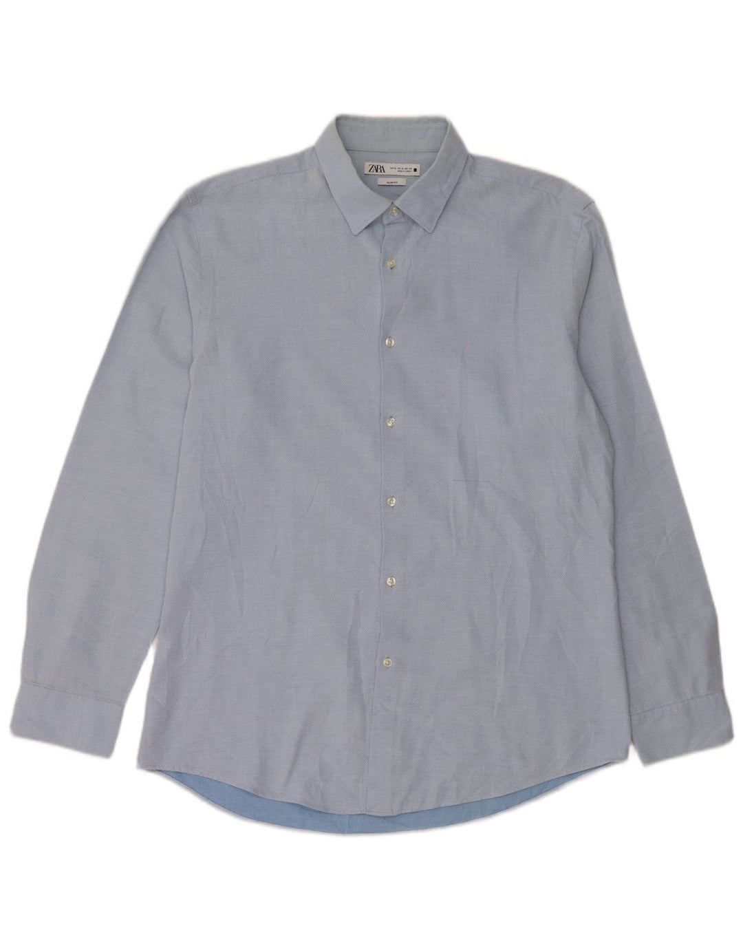 Мужская рубашка узкого кроя Zara XL, синяя
