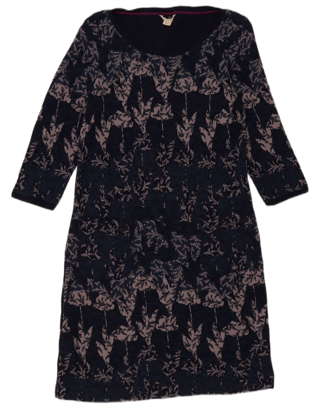 Женское базовое платье с рукавом 3/4 White Stuff UK 14, средний темно-синий с цветочным принтом