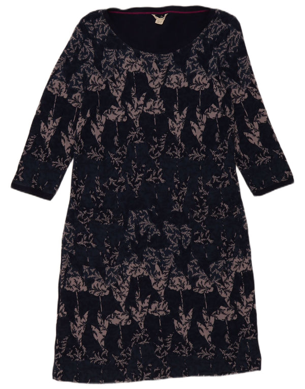 Женское базовое платье с рукавом 3/4 White Stuff UK 14, средний темно-синий с цветочным принтом