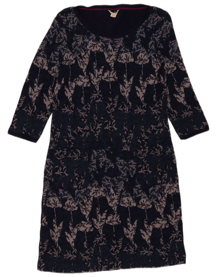 Женское базовое платье с рукавом 3/4 White Stuff UK 14, средний темно-синий с цветочным принтом