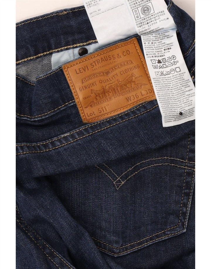 Мужские джинсы Levi's 511 Slim W36 L30 Темно-синие, хлопок