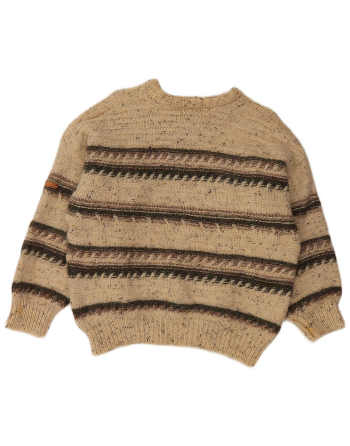 Женский джемпер с круглым вырезом SERGIO TACCHINI UK 16, большой бежевый в полоску