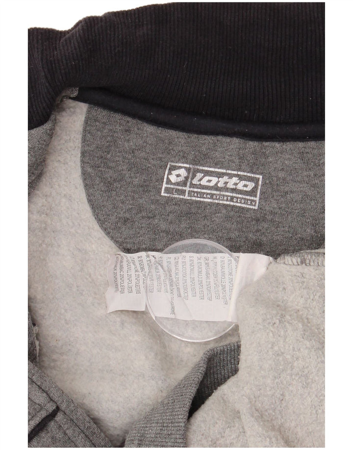 Мужской спортивный костюм Lotto, верхняя куртка, большой серый хлопок с цветными блоками