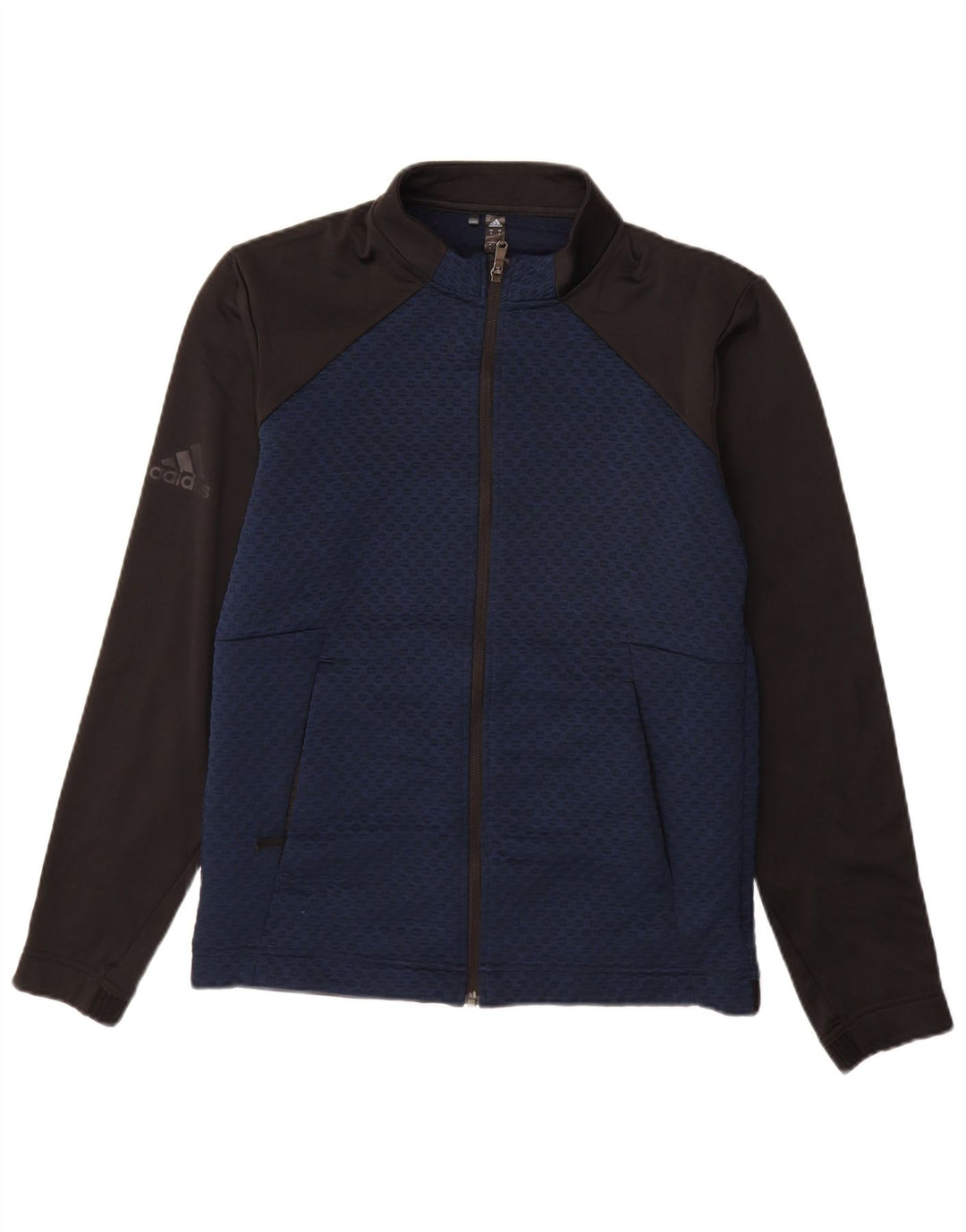 ADIDAS Mens Graphic Tracksuit Top Jacket Small Navy Blue Colourblock