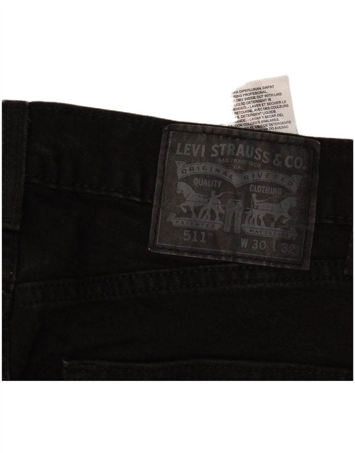 Мужские джинсы Levi's Slim 511 W30 L32, черный хлопок