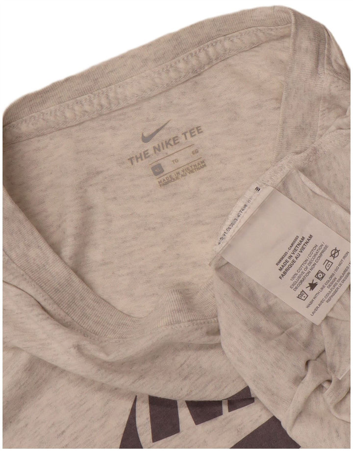 Женская футболка с рисунком NIKE UK 18 XL, серый хлопок с крапинками