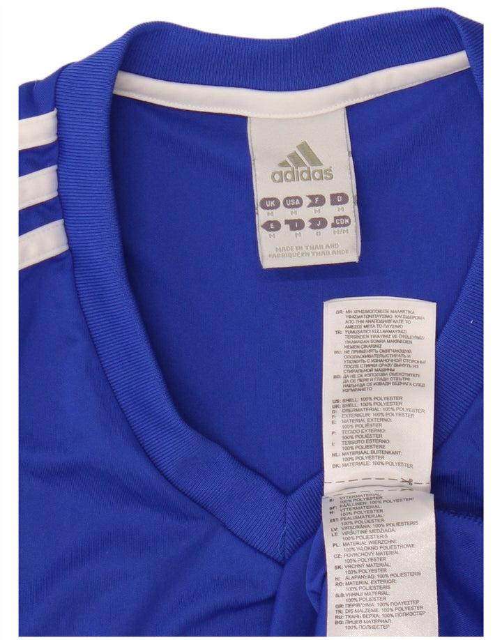 Adidas Мужская футболка Climalite Верх среднего синего цвета из полиэстера