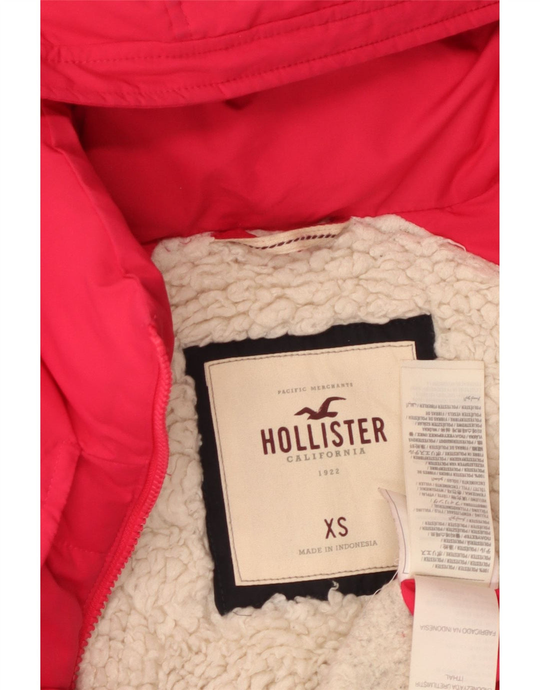 HOLLISTER Женская укороченная стеганая куртка с капюшоном UK 6 XS Розовый Полиэстер