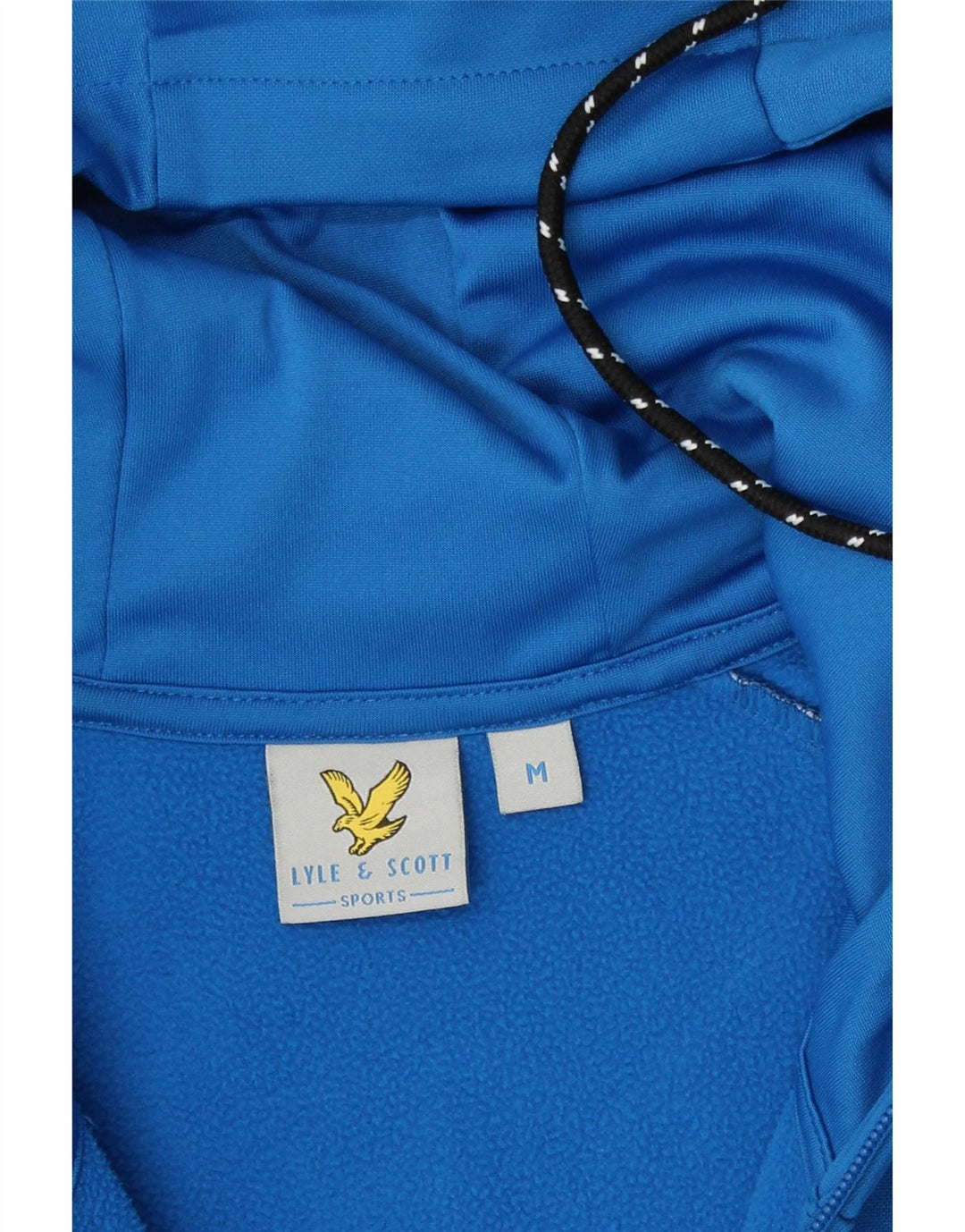 Мужской свитер с капюшоном на молнии Lyle & Scott, средний синий, полиэстер с цветными блоками