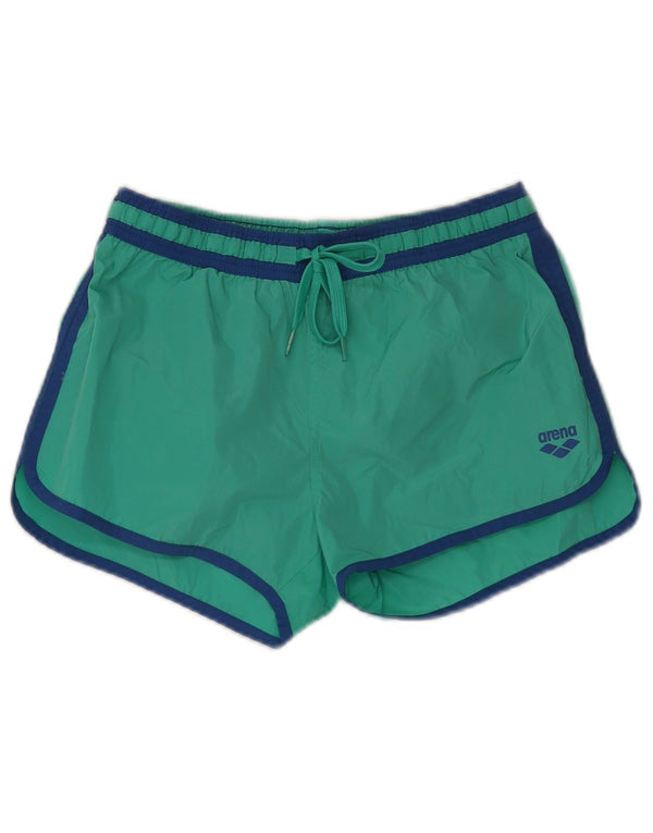 ARENA Womens Sport Shorts UK 10 Small  Green Polyester
