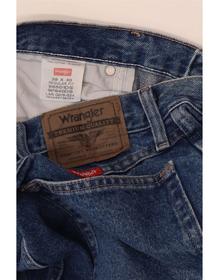 Мужские прямые джинсы Wrangler стандартного кроя W38 L30, синие, хлопок