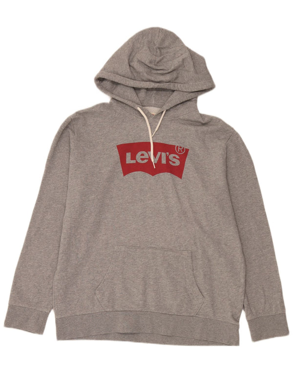 Мужской джемпер с капюшоном Levi's, большой серый, хлопковый