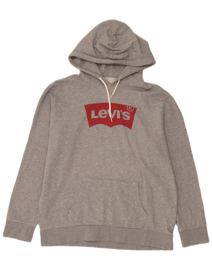 Мужской джемпер с капюшоном Levi's, большой серый, хлопковый