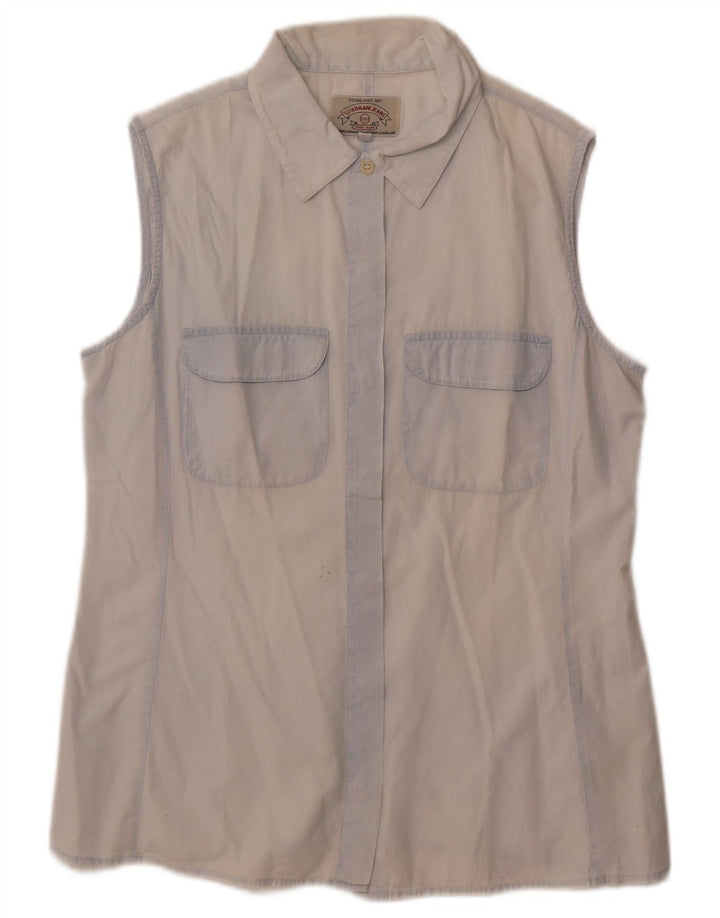 Женская рубашка без рукавов Armani Jeans UK 14, большой синий хлопок