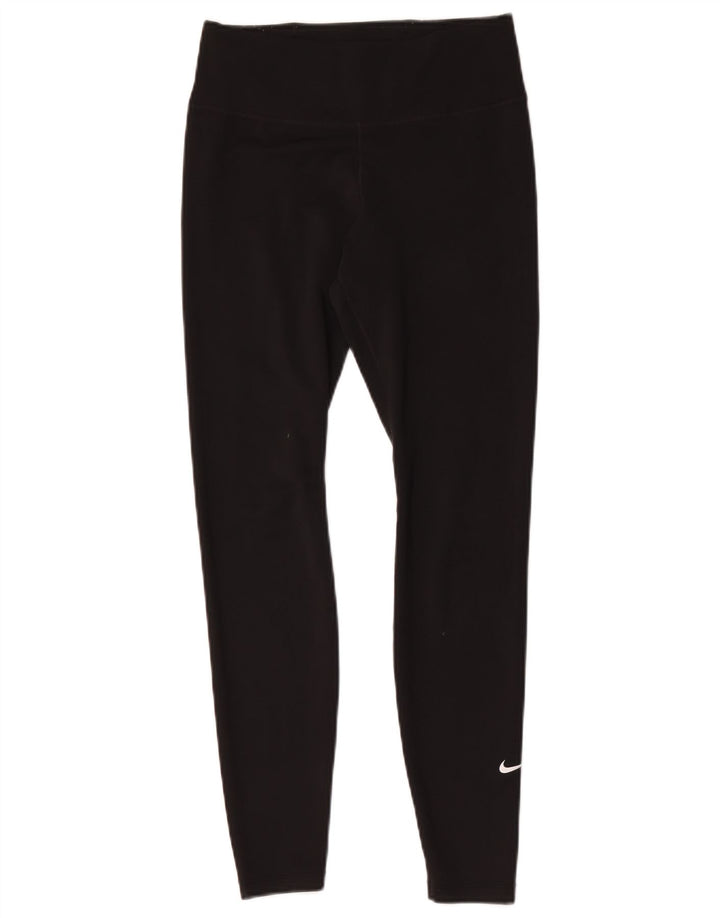 Женские леггинсы Nike Dri Fit UK 10, маленькие черные полиэстер