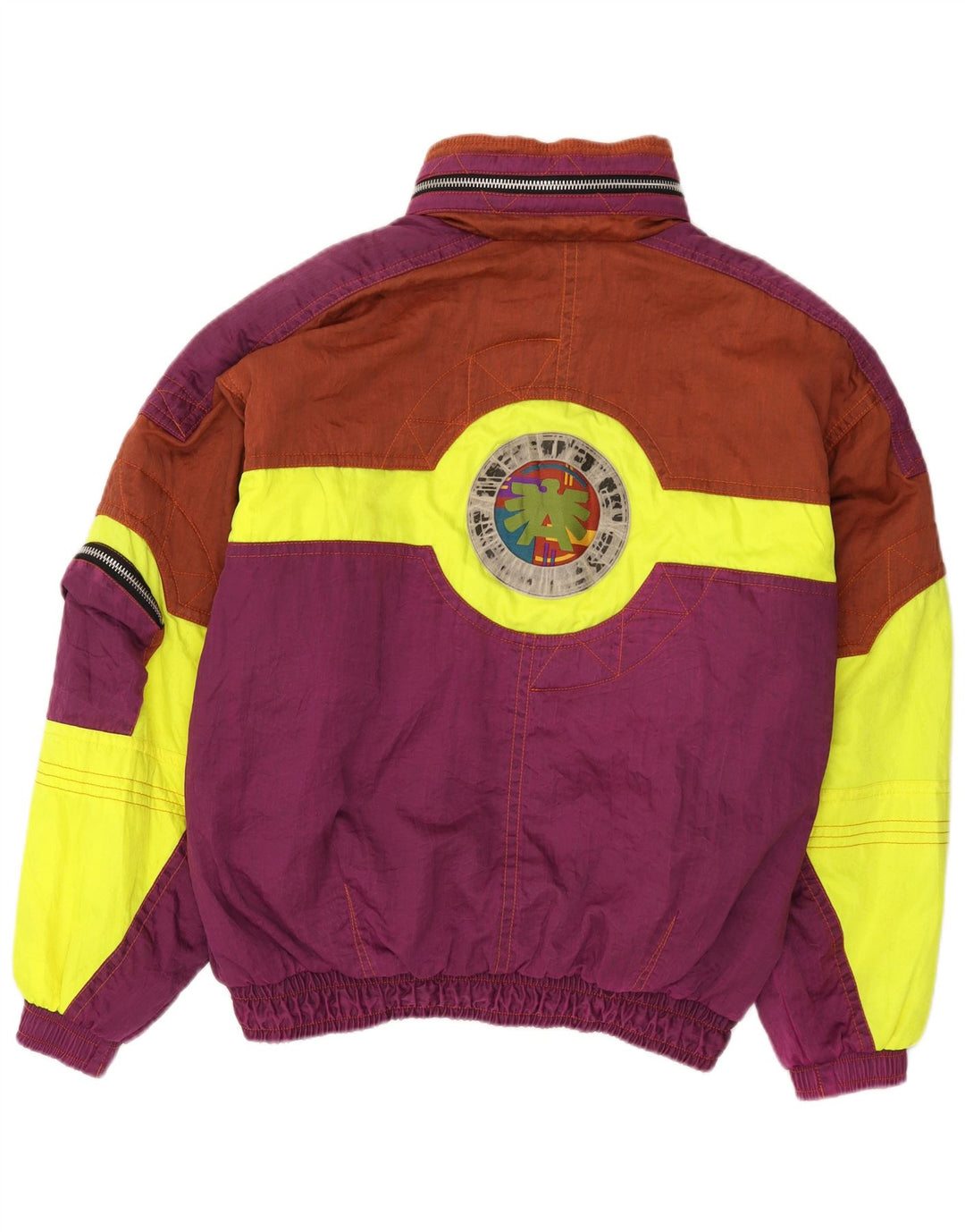 Мужская лыжная куртка Asics с графическим капюшоном UK 44 2XL разноцветная с цветными блоками