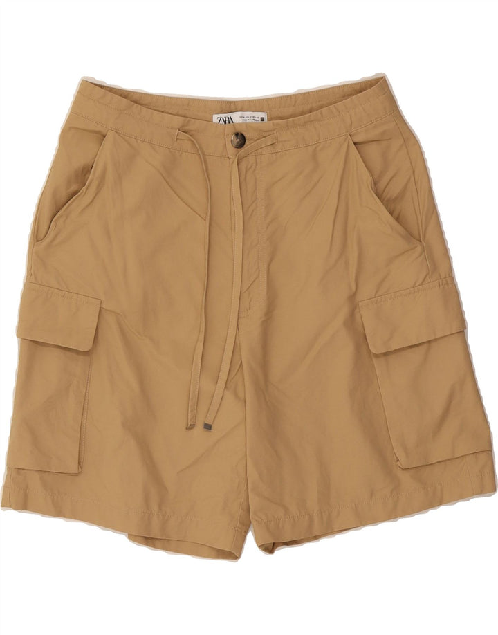 ZARA Mens Cargo Shorts Medium W32 Beige Cotton Vintage Zara and Second-Hand Zara from Messina Hembry 