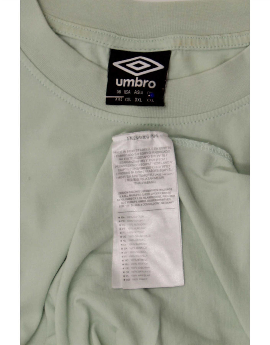Мужская футболка Umbro Top 2XL, зеленый хлопок
