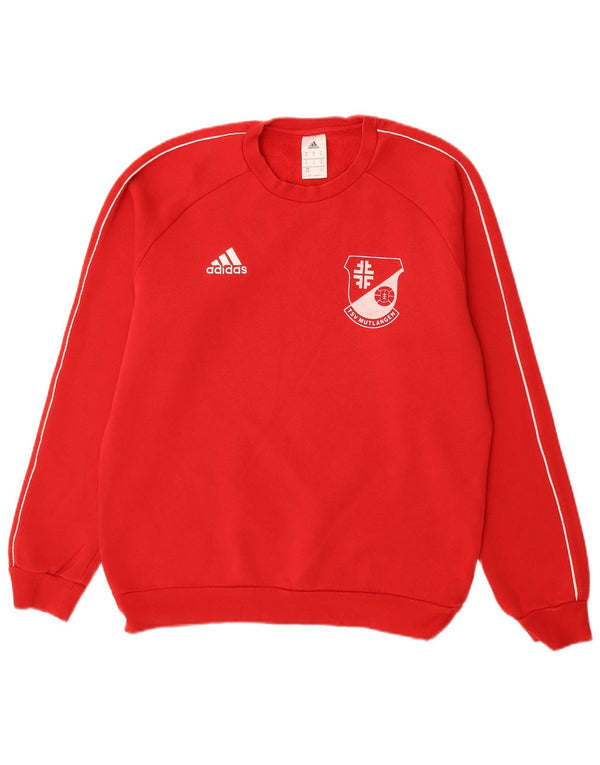 Adidas Mens Graphic Sweatshirt Jumper Medium Red Cotton