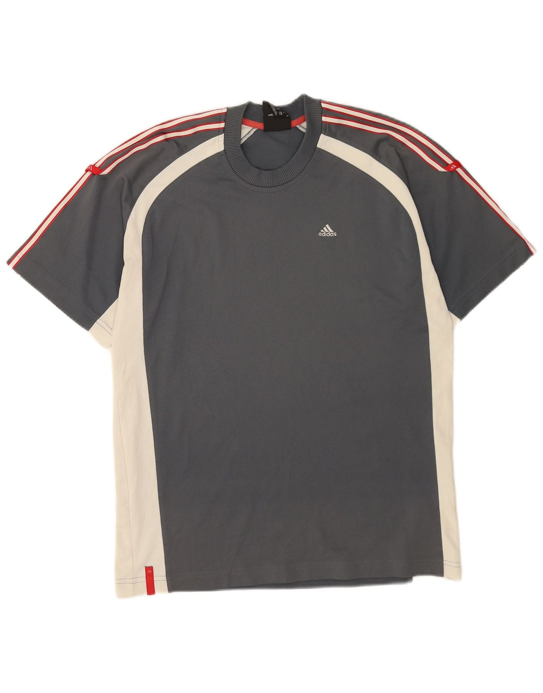Мужская футболка Adidas Top Small Grey из полиэстера с цветными блоками