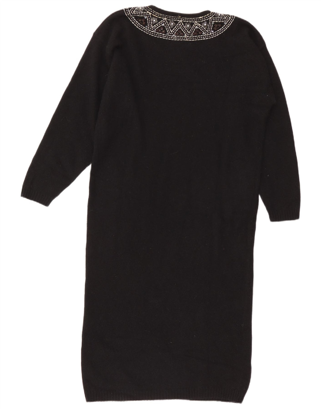 Женский джемпер De Pietri IT 46, большой черный цветочный принт, шерсть