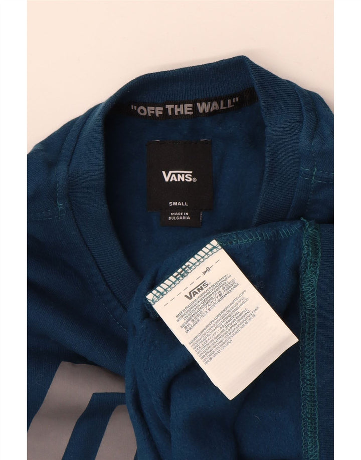 Мужской свитшот с рисунком VANS, маленький синий хлопковый джемпер