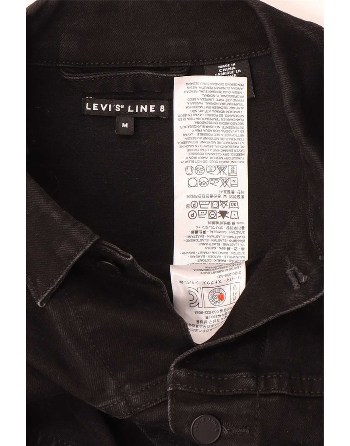 Levi's Line 8 Мужская джинсовая куртка среднего черного цвета, хлопковая классика