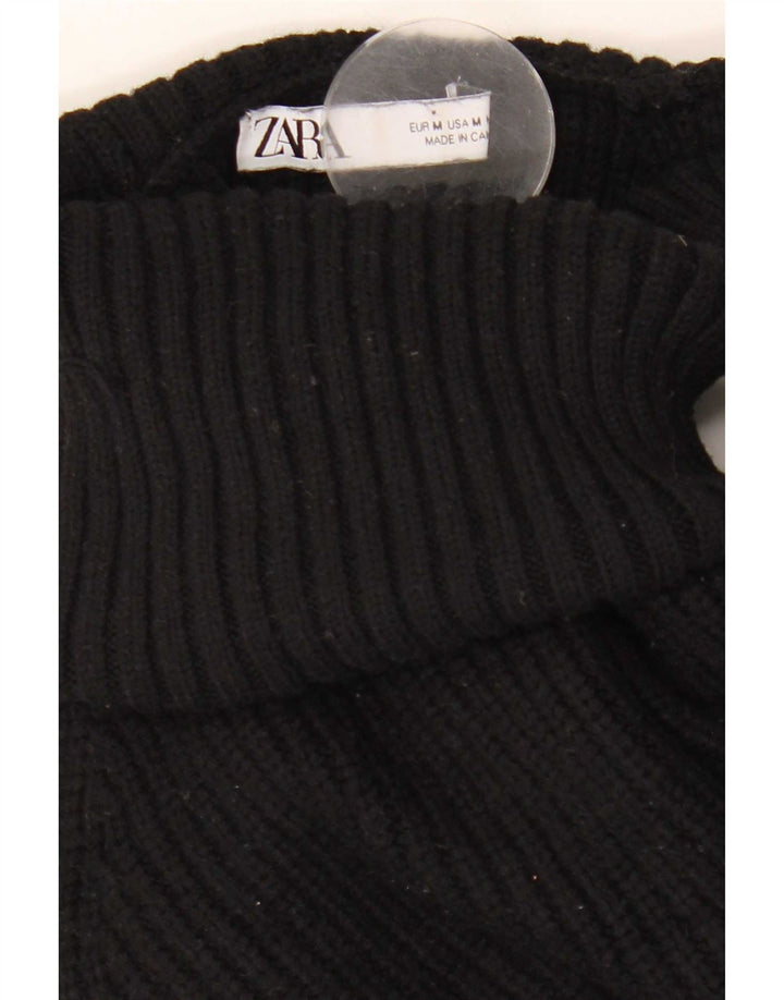 Женский джемпер с открытыми плечами Zara UK 14, средний черный