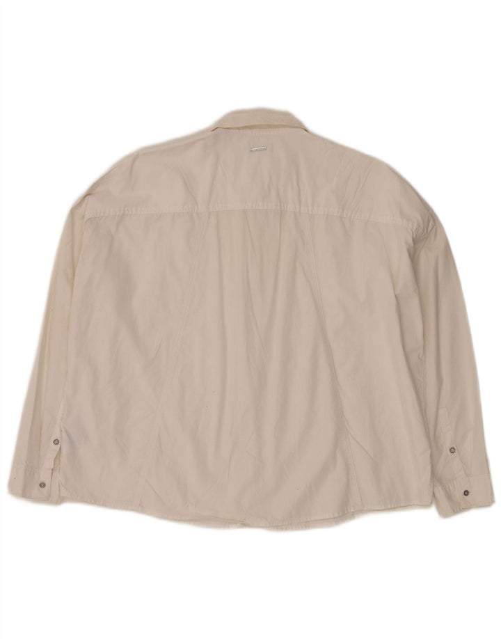 CALVIN KLEIN JEANS Женская рубашка оверсайз UK 10, маленький размер, белый хлопок