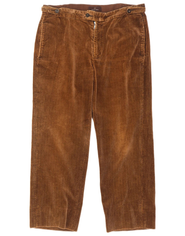 Мужские прямые вельветовые брюки Zara EU 44, большие W34 L27, коричневые, хлопок
