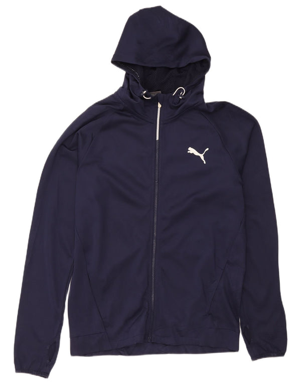 Мужской свитер с капюшоном на молнии Puma среднего темно-синего цвета, спортивный