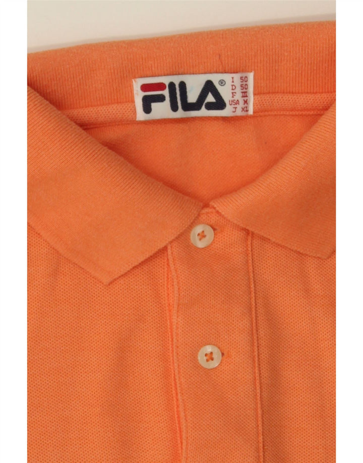 FILA Mens Polo Shirt IT 50 Medium Orange Cotton Vintage Fila and Second-Hand Fila from Messina Hembry 