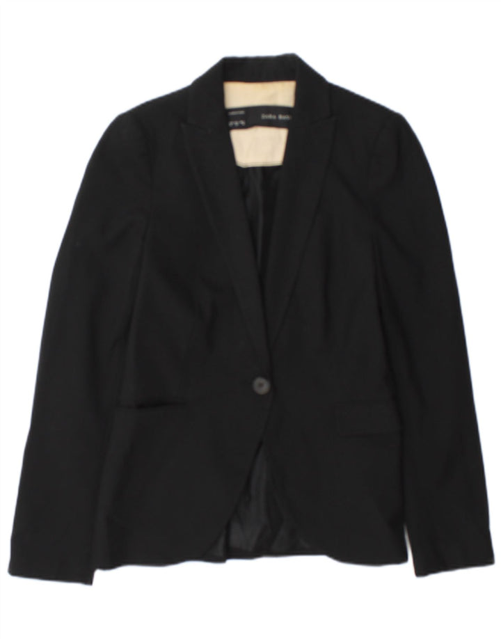 Женский пиджак на 1 пуговице Zara EU 34 2XS, черный ацетат