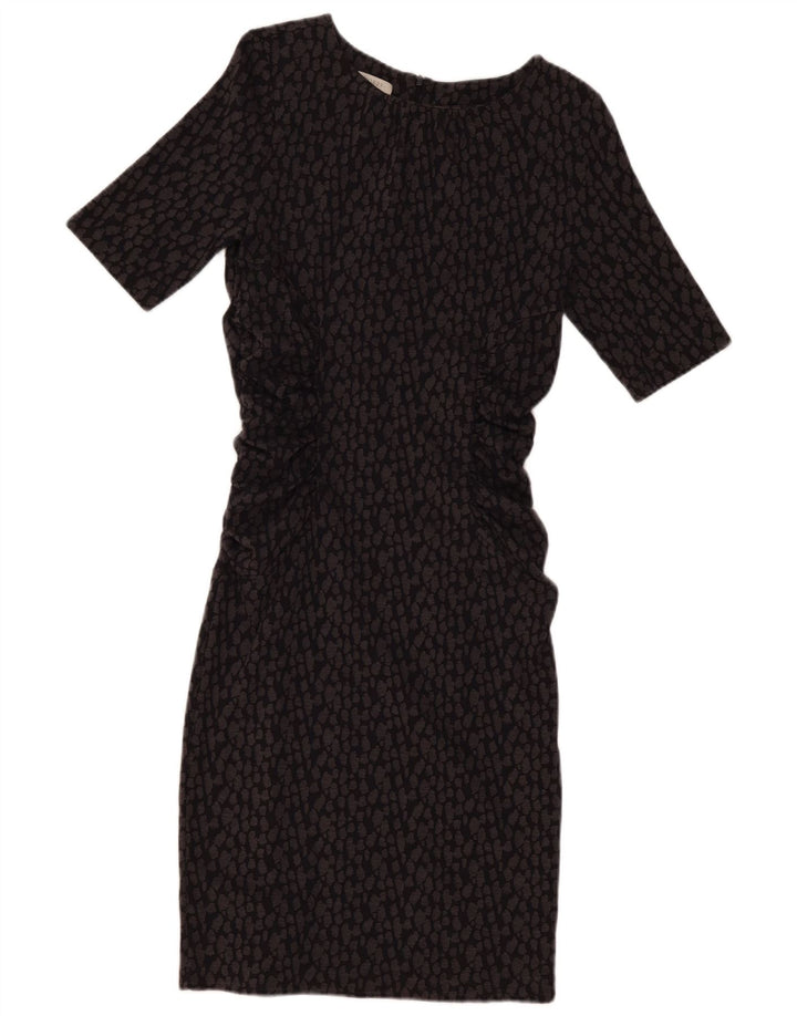 Женское облегающее платье HOBBS UK 12, хлопок среднего серого цвета с пятнами