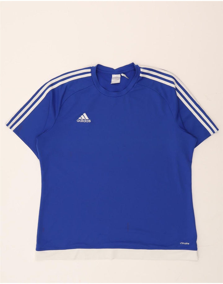 Мужская футболка Adidas Climalite Top XL Синяя с цветными блоками из полиэстера