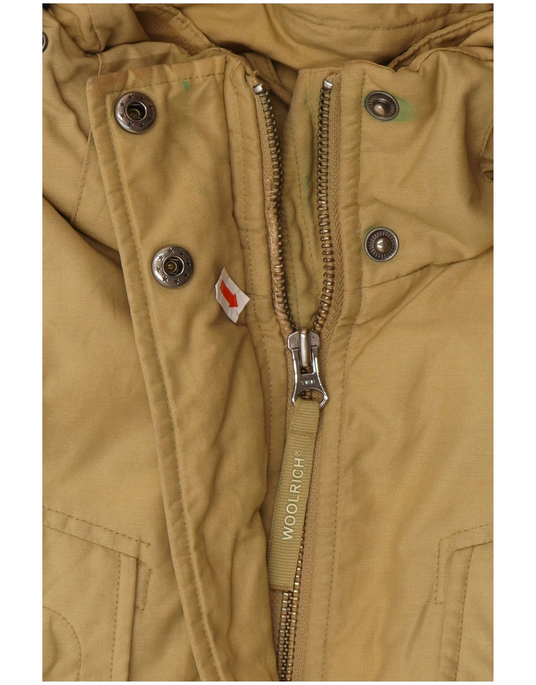 WOOLRICH Womens Hooded Padded Jacket UK 10 Small Beige Cotton