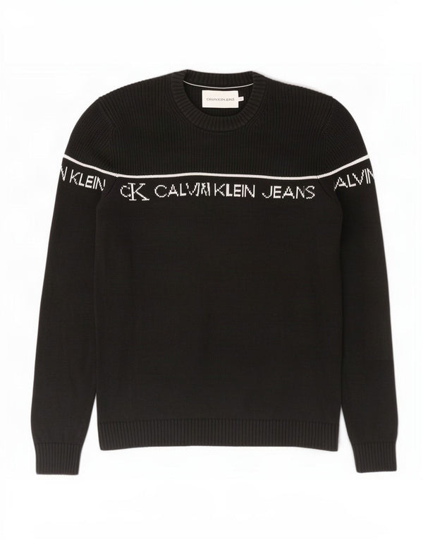 Мужской джемпер с круглым вырезом и рисунком Calvin Klein Jeans XL, черный хлопок